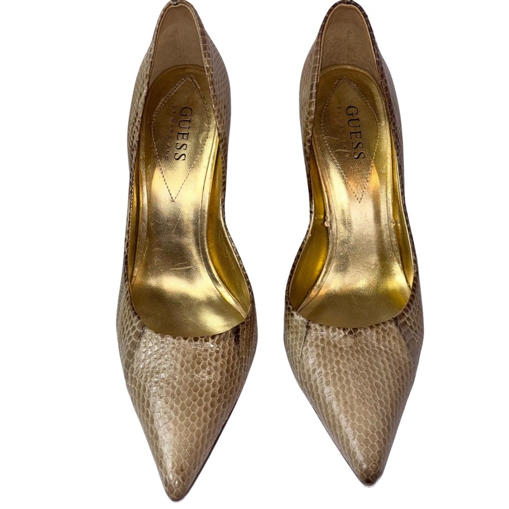 Guess Milano Snakeskin Print Pointed Toe Stiletto Heel Pumps Size 7.5M - Picture 3 of 8